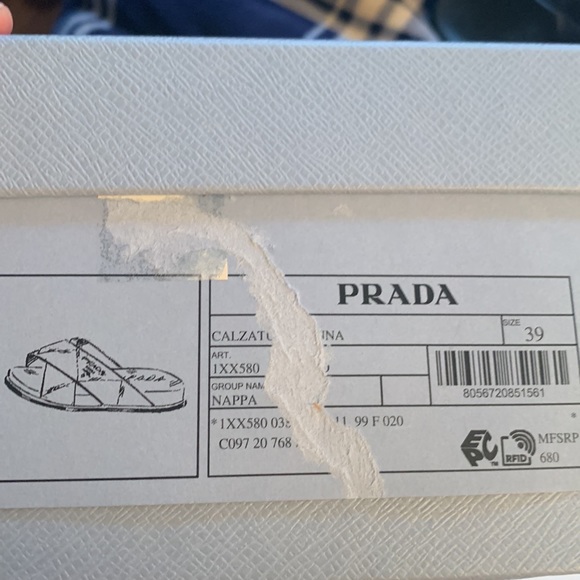 Prada Black Leather Monogram Sandals Size 8 Excellent Condition - Picture 11 of 15